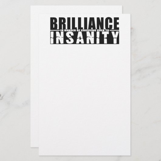 BRILLIANCE VS UNSANITY custom stationary Briefpapier (Vorne/Hinten)