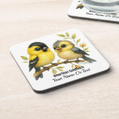 Brilliant American Goldfinch Getränkeuntersetzer (Linke Seite)