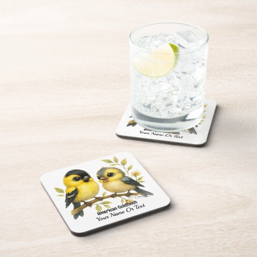 Brilliant American Goldfinch Getränkeuntersetzer (Rechte Seite)