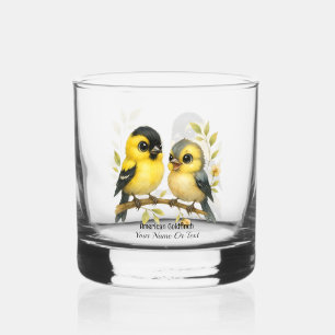 Brilliant American Goldfinch Glass Whiskyglas