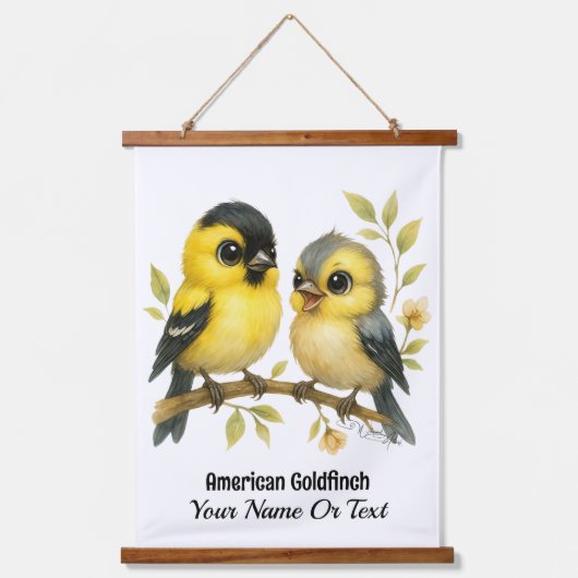 Brilliant American Goldfinch Wandteppich Mit Holzrahmen (Vorderseite)