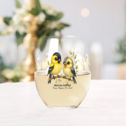 Brilliant American Goldfinch Weinglas Ohne Stiel (Insitu (Hochzeit))