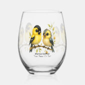 Brilliant American Goldfinch Weinglas Ohne Stiel (Vorderseite)