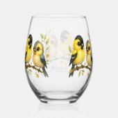 Brilliant American Goldfinch Weinglas Ohne Stiel (Rückseite)