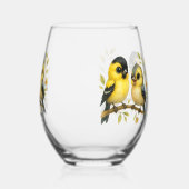 Brilliant American Goldfinch Weinglas Ohne Stiel (Links)