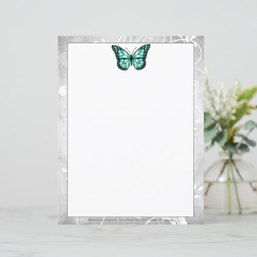 Brilliant Aquamarin Butterfly Stationierung (Stehend Vorderseite)