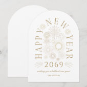 Brilliant Arch Neujahrs-Feuerwerks-Grußkarte Einladung (Vorne/Hinten)