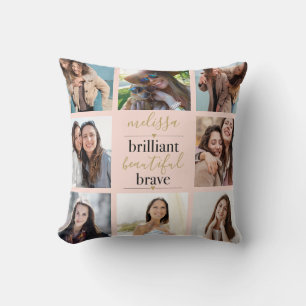 Brilliant Beautiful Brave 8 Foto Blush Rosa Kissen