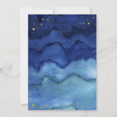 Brilliant Blau und Imitats Gold Bar Mitzvah Einladung (Rückseite)