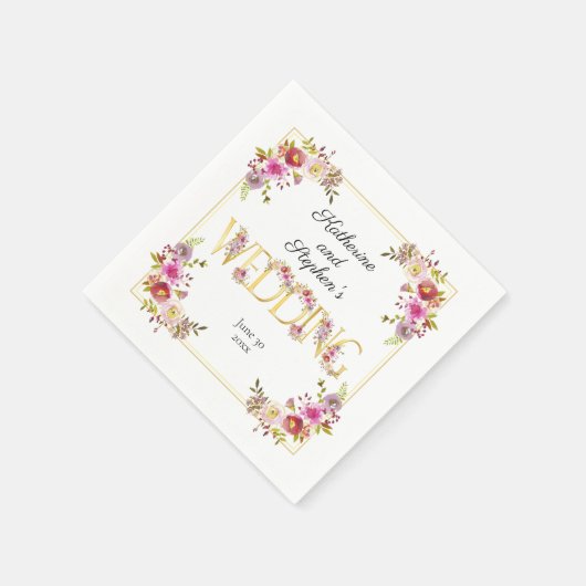 Brilliant Blogs | Goldbriefe Wasserfarbenhochzeit Serviette (Ecke)