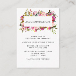 Brilliant Bloom | WEDDING Hotel Unterkunft Begleitkarte