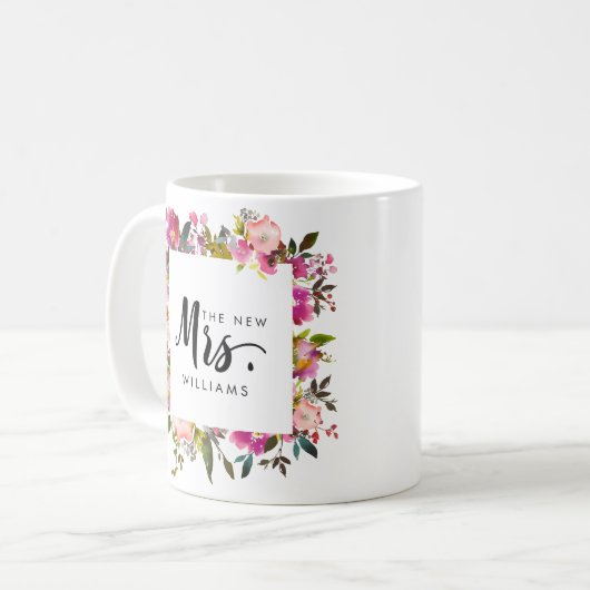 Brilliant Bloom | WEDEN THE NEW MRS Typografy Kaffeetasse (Vorderseite Links)
