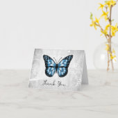 Brilliant Blue Butterfly Danke Karte (Gelbe Blume)