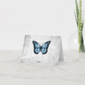 Brilliant Blue Butterfly Danke Karte (Rückseite)