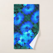 Brilliant Blue Daisies Badhandtuch Set (Handtuch)