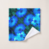 Brilliant Blue Daisies Badhandtuch Set (Waschlappen)