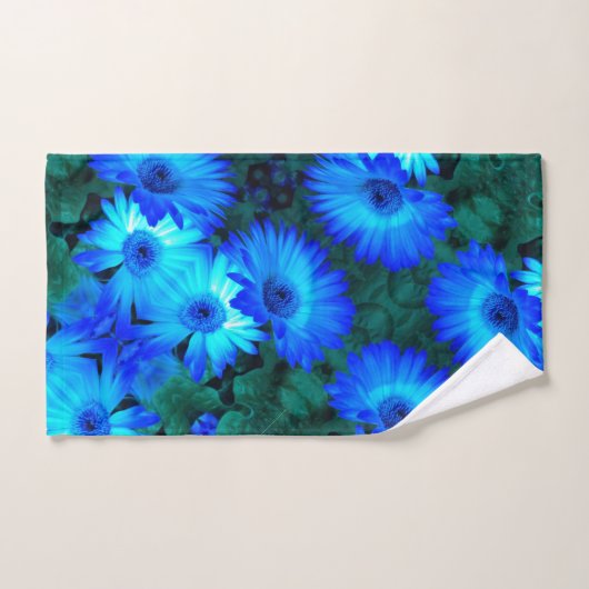 Brilliant Blue Daisies Badhandtuch Set (Handtuch)