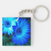 Brilliant Blue Daisies Schlüsselanhänger (Rückseite)
