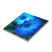 Brilliant Blue Daisies Tile Trivet Fliese (Seite)