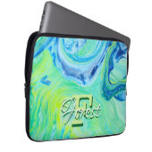 Brilliant Blue Fluid Art Laptopschutzhülle (Vorne Rechts)