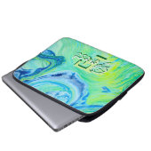 Brilliant Blue Fluid Art Laptopschutzhülle (Vorne Knopf)