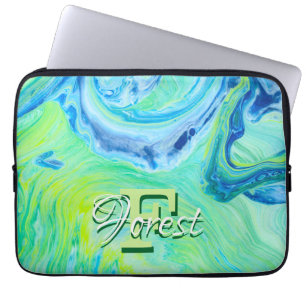 Brilliant Blue Fluid Art Laptopschutzhülle