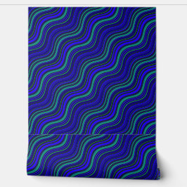 Brilliant Blue & Green Wavy Lines Tapete