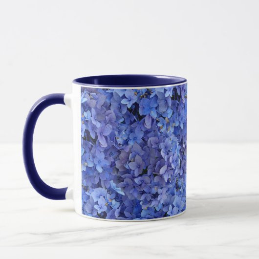 Brilliant Blue Hydrangea Inspiration Tasse (Links)