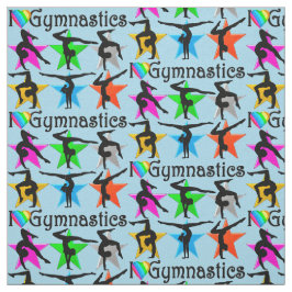 BRILLIANT BLUE I LIEBE GYMNASTICS FABRIC STOFF