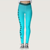 Brilliant Blue Individuelle Name Leggings (Vorderseite)