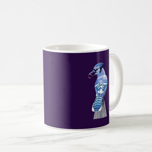 Brilliant Blue Jay Kaffeetasse (VorderseiteRechts)