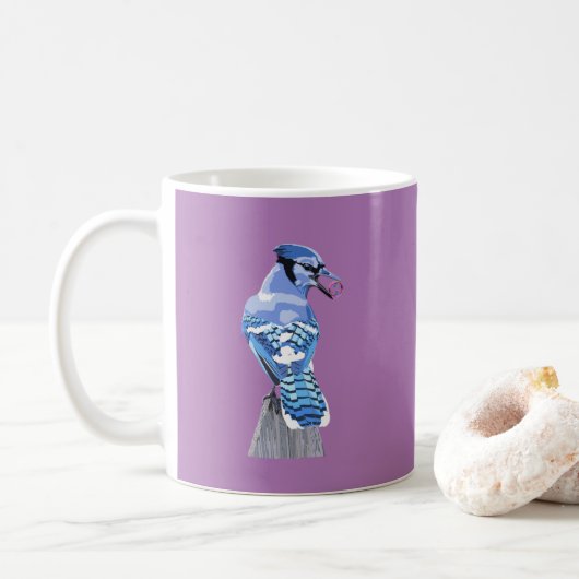 Brilliant Blue Jay Kaffeetasse (Mit Donut)