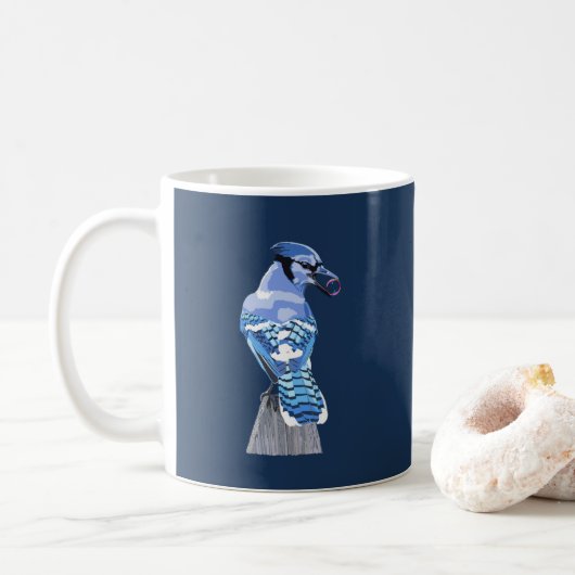 Brilliant Blue Jay Kaffeetasse (Mit Donut)