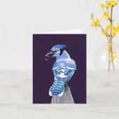 Brilliant Blue Jay Karte (Gelbe Blume)