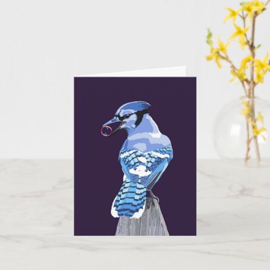 Brilliant Blue Jay Karte (Gelbe Blume)