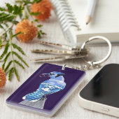 Brilliant Blue Jay Schlüsselanhänger (Vorderseite rechts)