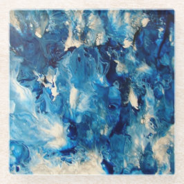 Brilliant Blue Marble Glass Untersetzer