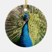 Brilliant Blue Peacock Keramik Ornament (Vorne)