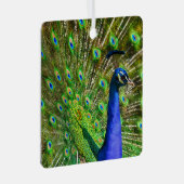 Brilliant Blue Peacock Metal Ornament Aus Metall (Vorderseite Rechts)