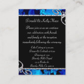 Brilliant Blue Rose & Diamond Wirbel Hochzeit Begleitkarte (Rückseite)