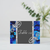Brilliant Blue Rose & Diamond Wirbel Hochzeitsszen Postkarte (Stehend Vorderseite)
