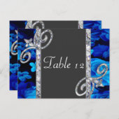 Brilliant Blue Rose & Diamond Wirbel Hochzeitsszen Postkarte (Vorne/Hinten)