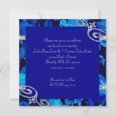 Brilliant Blue Rose & Diamond Wirbel Wedding DBNF Einladung (Rückseite)
