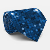 Brilliant Blue Sparkle Neck Tie für Jeder Anlass Krawatte (Gerollt)