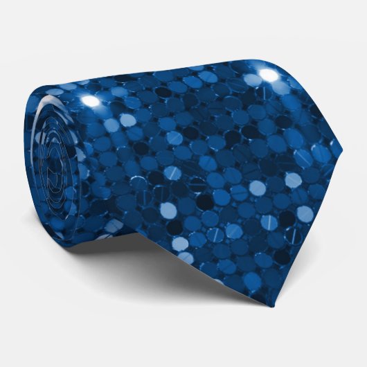 Brilliant Blue Sparkle Neck Tie für Jeder Anlass Krawatte (Gerollt)