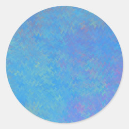 Brilliant Cerulean Blue Marble Künstlerisch Runder Aufkleber