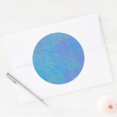 Brilliant Cerulean Blue Marble Künstlerisch Runder Aufkleber (Umschlag)