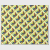 BRILLIANT COLORFUL ROOSTER GESCHENKPAPIER (Flach)