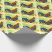 BRILLIANT COLORFUL ROOSTER GESCHENKPAPIER (Ecke)