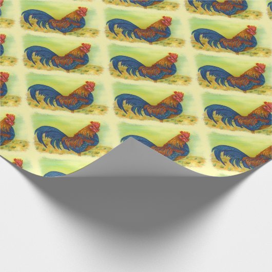 BRILLIANT COLORFUL ROOSTER GESCHENKPAPIER (Ecke)